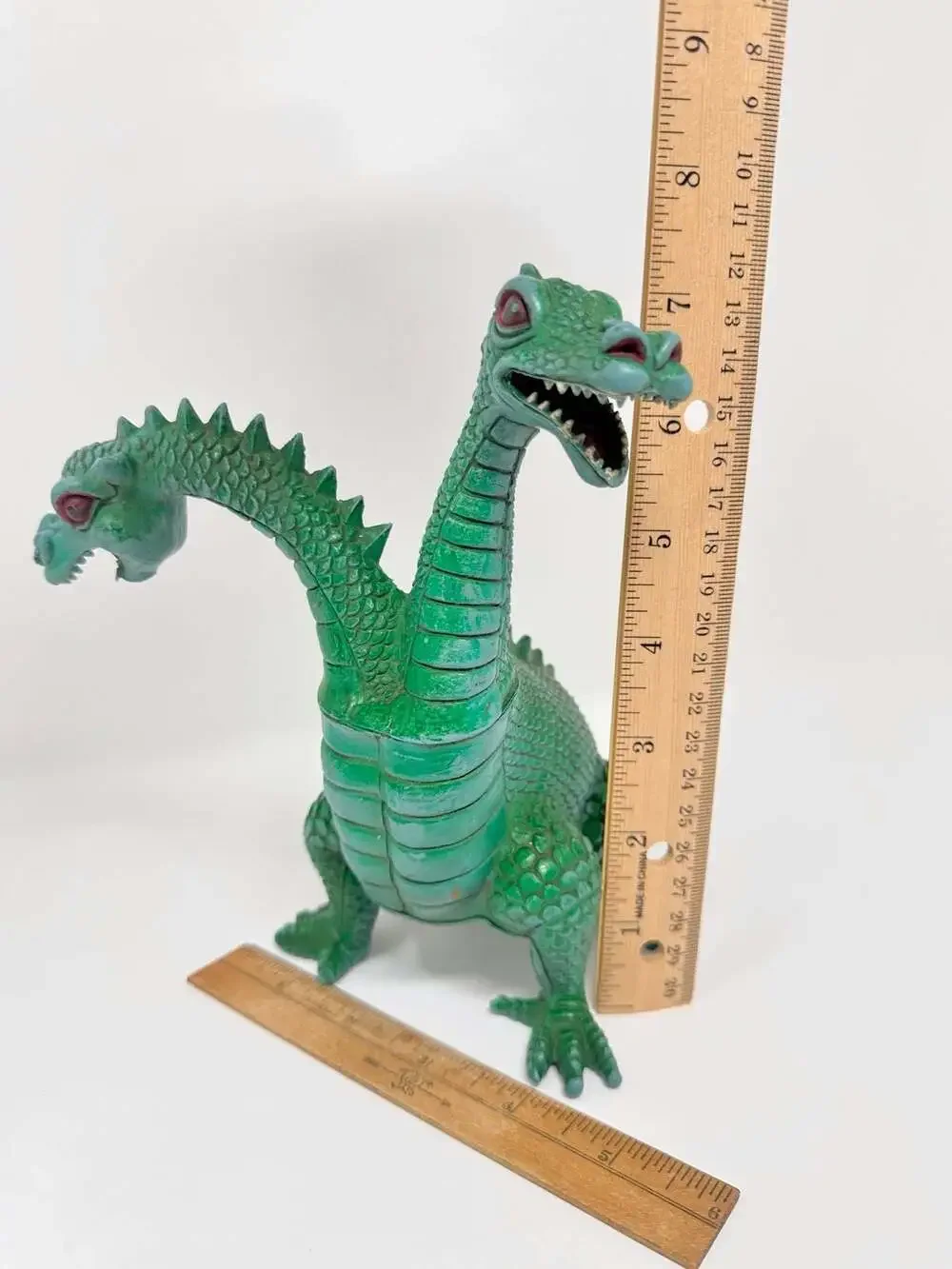 Green Two-Headed Dragon Action Figure Monster vintage toy by Imperial Toys 1983